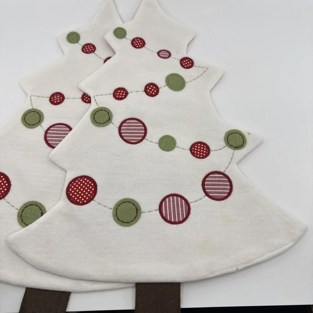Pottery Barn Kids Christmas Tree  Placemat‎ Soft White Set Of 4 Stains